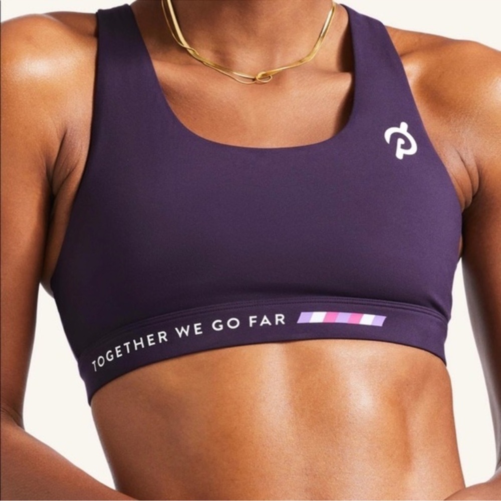 A27. NWT Peloton Indigo Purple Together We Go Far Racerback
Sports Bra